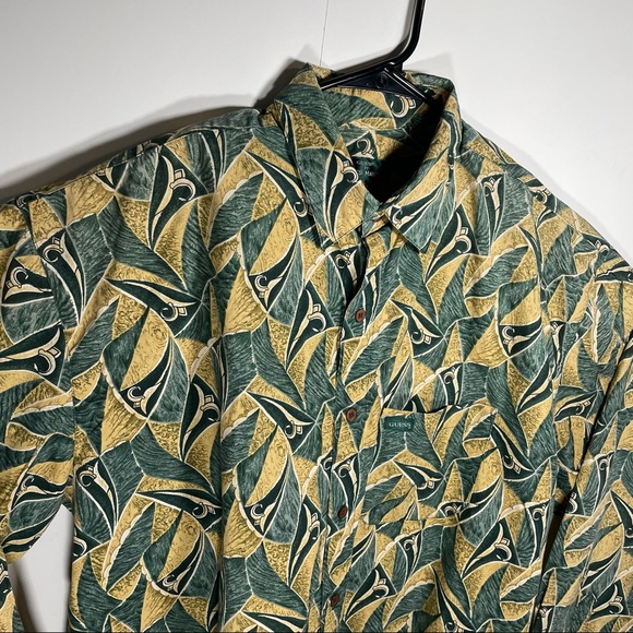 Vintage Guess By Georges Marciano Bright Abstract Button Down Shirt - Picture 7 of 11